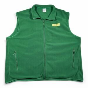University of Oregon Vest Adult XXL Green Campus Drive Embroidered Fleece Y2K